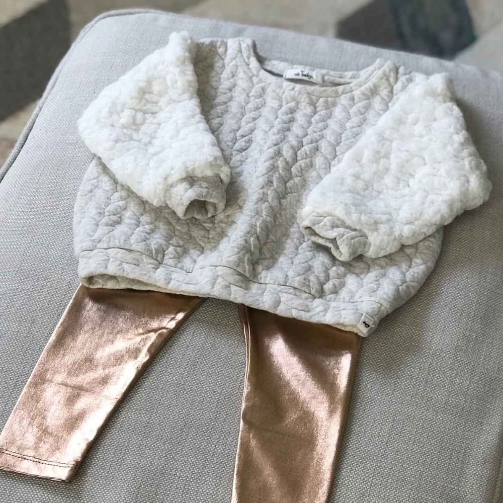 Oh Baby! Sweater and Metallic Leggings Set